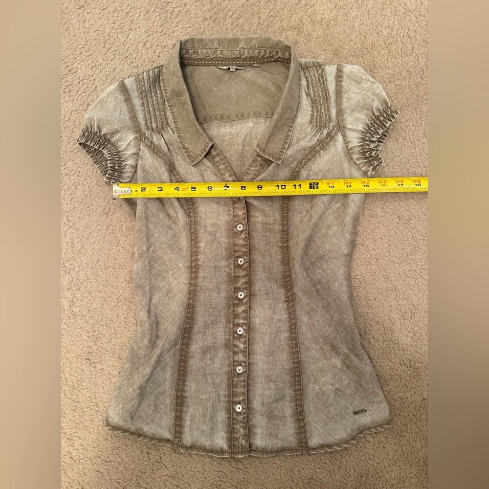 Guess Green Button Down Shirt - Picture 9 of 10